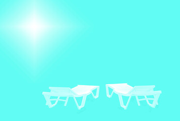 Fototapeta premium hot weather and two chairs