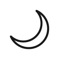 Crescent Moon line icon. Night Vector symbol illustration