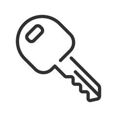 Car key outline icon. Alarm system chain illustration.