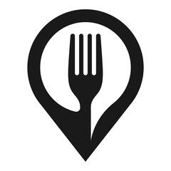 Restaurant point location icon. Restaurant map illustration.