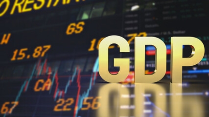 gold gdp for business concept 3d rendering