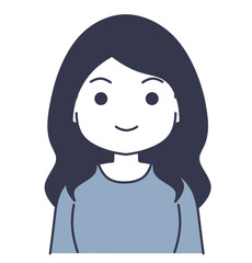 ロングパーマの女性/単色