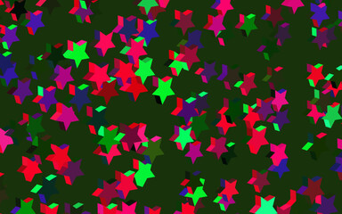 Dark Pink, Green vector texture with beautiful stars.