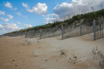 sand dunes and fence