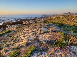 sunset over the beach walk