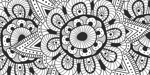 Psychedelic abstract illustration with flower. Floral sketch decorative element. Abstract hand drawn doodle modern flower. Psychodelic.