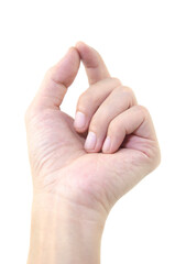 hand pick on white background