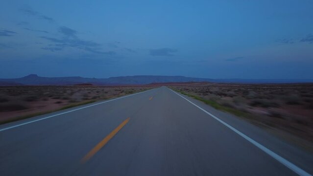 Driving Plate Utah Desert Highway 261 Southbound Evening Multicam Set 06 Front View Southwest USA