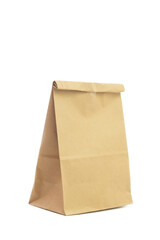 Brown paper bag isolated on transparency background.