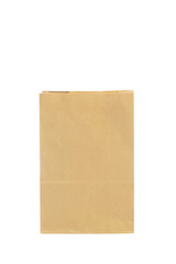 Brown paper bag isolated on transparency background.