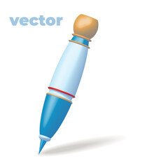 3D pencil. Cartoon style.
The illustration is isolated on a white background.