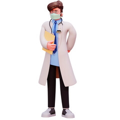 3d character male doctor illustration
