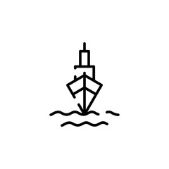 Ship, Boat, Sailboat Dotted Line Icon Vector Illustration Logo Template. Suitable For Many Purposes.