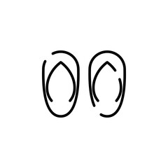 Sandal, Footwear, Slipper, Flip-Flop Dotted Line Icon Vector Illustration Logo Template. Suitable For Many Purposes.