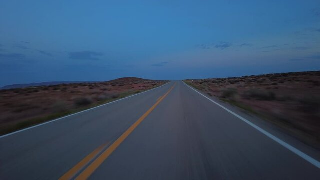 Driving Plate Utah Desert Highway 261 Southbound Evening Multicam Set 07 Front View Southwest USA