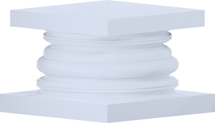 3d white podium roman style