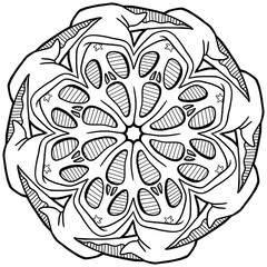mandala monster for coloring book