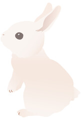 かわいい白いウサギのベクターイラストカット  立ち上がる, 様子を見る