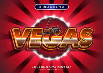 Las vegas text style effect. 3d cartoon text editable.