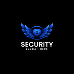 Vector Logo Illustration Security Gradient Colorful Style.