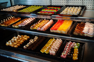 catering food, dessert and sweet, mini canapes, snacks and appetizers, food for the event, sweetmeat