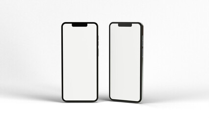 3d rendering two smartphone, easy to use for graphic deisgn elements or mockup resources