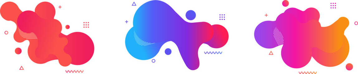 Banners liquid shapes modern graphic elements, Presentation, Brochure layout template design, flyer, leaflet, isolated for design work empty free space mock up