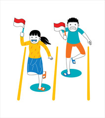 Fototapeta premium Indonesia Independence Day Vector Illustration
