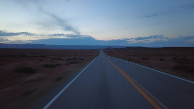 Driving Plate Utah Desert Highway 261 Southbound Evening Multicam Set 09 Rear View Southwest USA