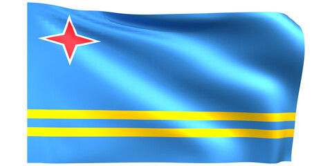 Flag of Aruba 3d render.