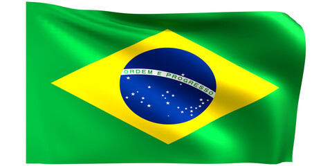 Flag of Brazil 3d render.