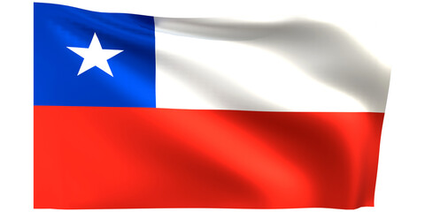 Flag of Chile 3d render.