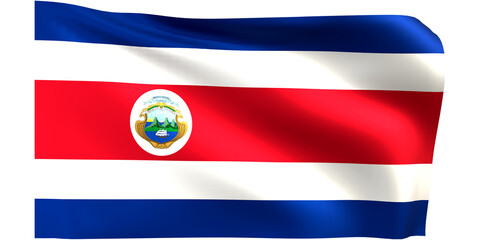 Flag of Costa Rica 3d render.