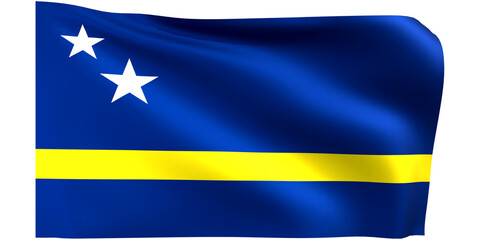 Flag of Curaçao 3d render.
