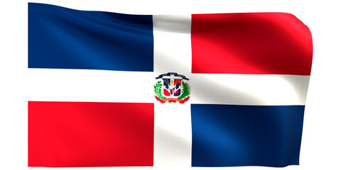 Flag of Dominican Republic 3d render.