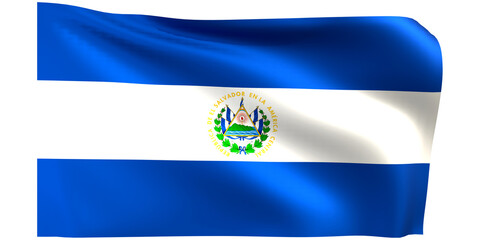 Flag of El Salvador 3d render. - obrazy, fototapety, plakaty