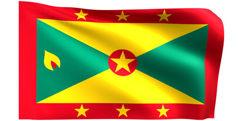 Flag of Grenada 3d render.