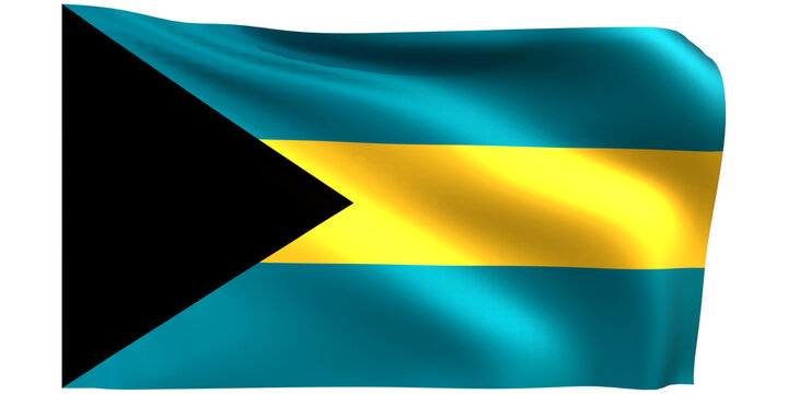 Flag of Bahamas 3d render.
