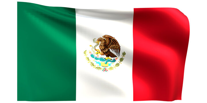 Flag of Mexico 3d render.