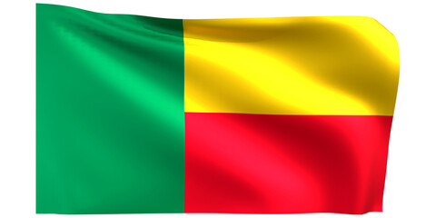 Flag of Benin 3d render.