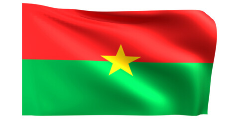 Flag of Burkina Faso 3d render.