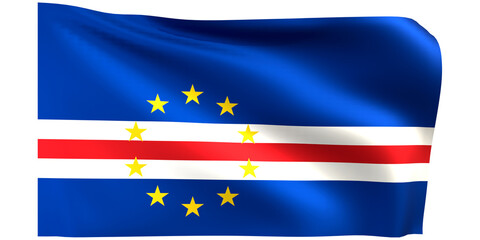 Flag of  Cape Verde 3d render.