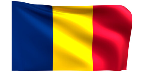 Flag of Chad 3d render.