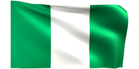 Flag of Nigeria 3d render.