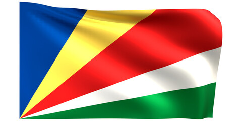 Flag of Seychelles 3d render.