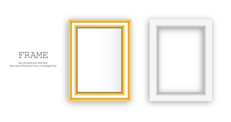 Square frame empty vector background. Picture frame