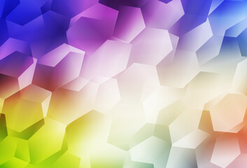 Fototapeta na wymiar Light Multicolor vector backdrop with hexagons.