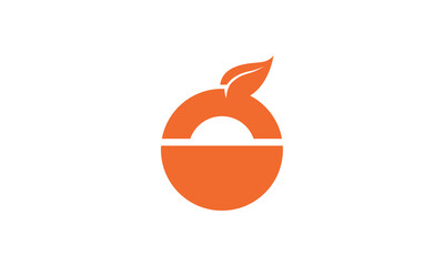 orange fruit logo design template