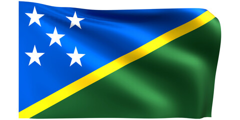 Flag of Solomon Islands 3d render.