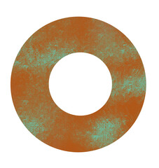 Wheel ring donut circular geometric shape frame grung texture illustration